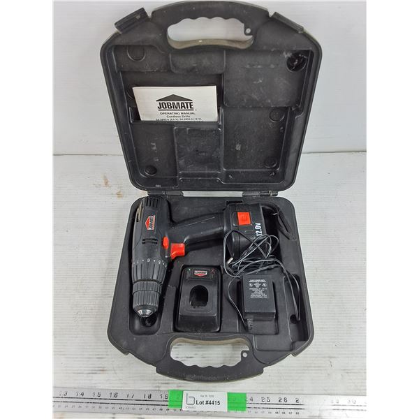Jobmate 12V Cordless Drill w/Battery Charger - As Is
