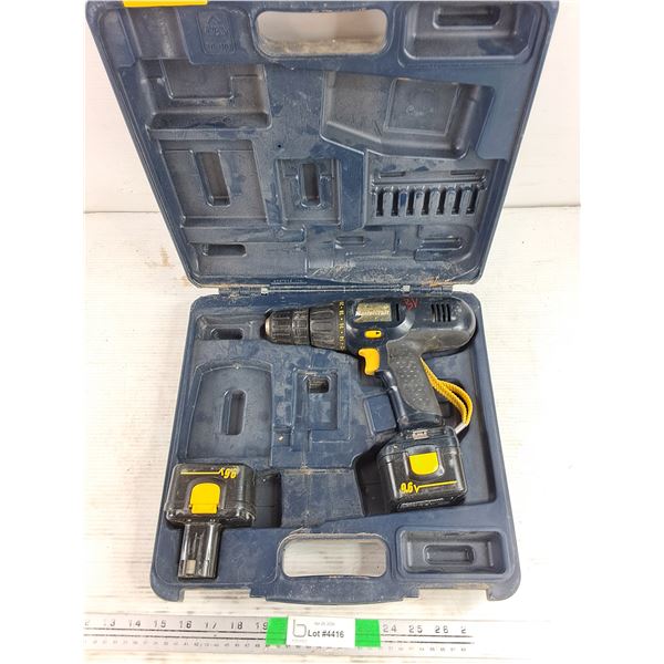 Mastercraft Cordless 12V Drill w/ (2) Batteries - As Is