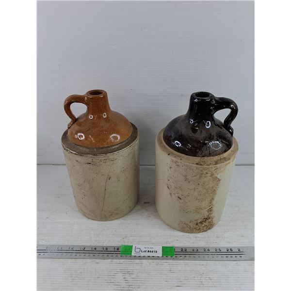 (2) Crock Jugs - As Is