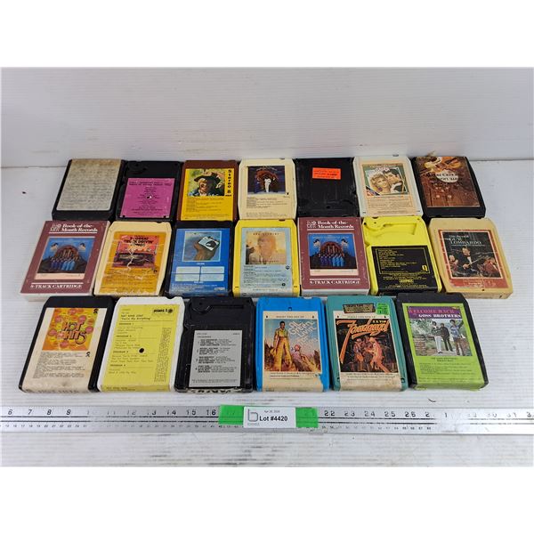 Assorted Stereo 8 Tapes - Hot Hits, Grease, The Goss Brothers, Misc