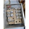 Image 9 : *Railroad Lantern, Vintage Cans, Spacemaker AM/FM Radio - Powers On, As Is, Plastic Tote, Scissors