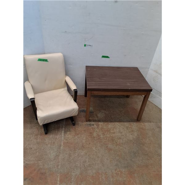 * Child Rocking Chair, Wood Frame End Table - Pickup Only