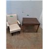 Image 1 : * Child Rocking Chair, Wood Frame End Table - Pickup Only