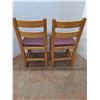 Image 2 : (2) Wood Frame Dining Chairs - Pickup Only