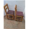 Image 3 : (2) Wood Frame Dining Chairs - Pickup Only