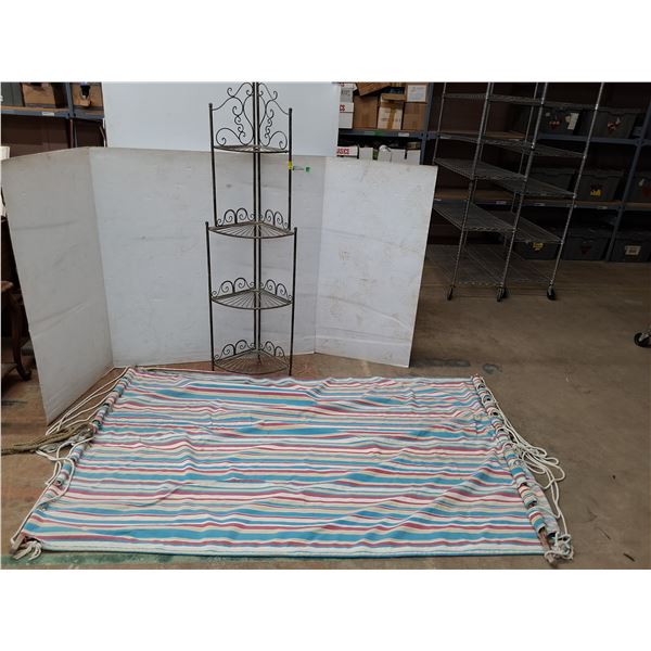 *Hammock 48" x 84" & 4 Tier Metal Plant Stand  19" x 10.5" x 62"- Cannot Ship
