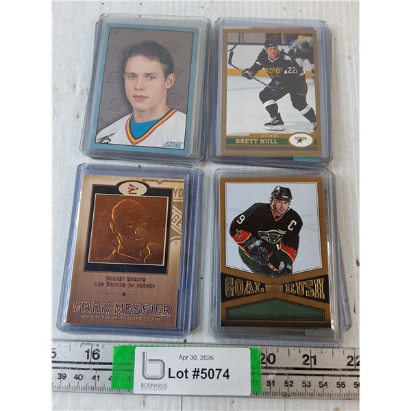(20) Hockey and Football Player Cards in Sleeves