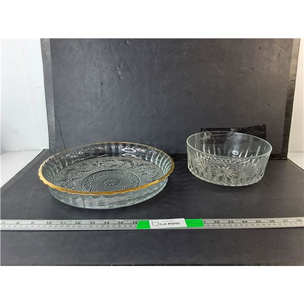 (2) Glass Bowls Up to 11.75" Diameter