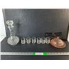 Image 1 : Glass Decanter, (6) Shot Glasses & Candy Dish - Pick Up Preferred