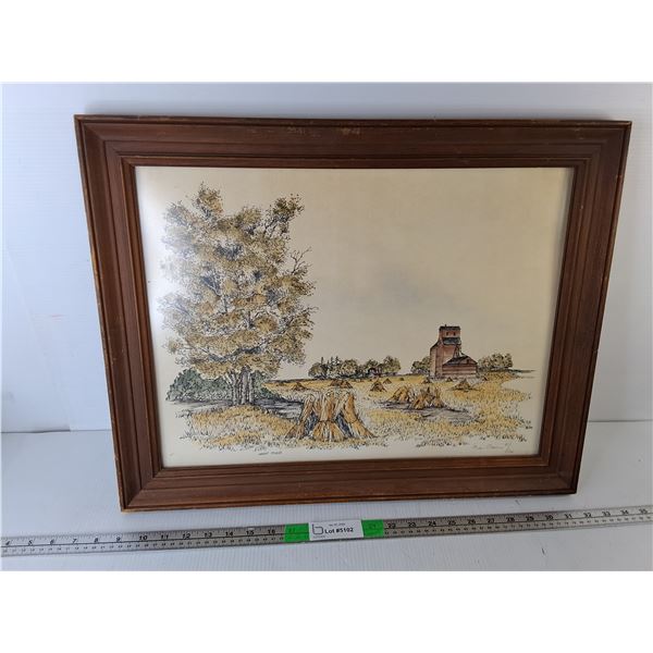Framed 'Wheat Stukes' Art 23.25" x 18.25"- PICK UP