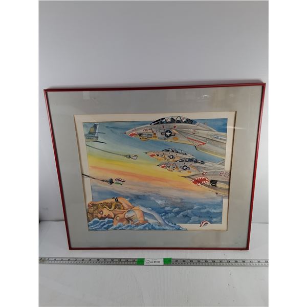 Framed Military Art by A. Salamanchuk 25.75" x 22.75"- PICK UP