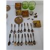 Image 2 : Souvenir Spoons, Rubber Letter Stamp, Brass Coasters, Misc.