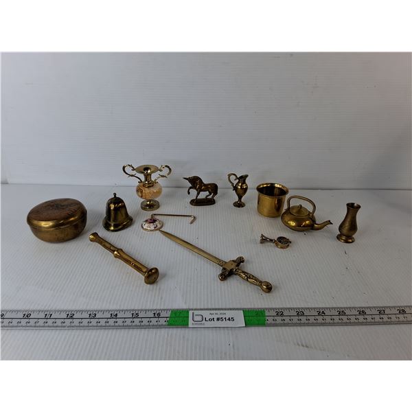 Brass Ornaments- Sword, Unicorn, Bell, Misc.