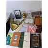 Image 3 : Journals, Wicker Basket 17" x 11.5" x 7", Brass Teapot, Misc. Cannot Ship