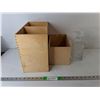 Image 1 : (2) Wooden Storage Boxes Up to 13.25" x 6.75" x 10 .75" & Glass Decanter