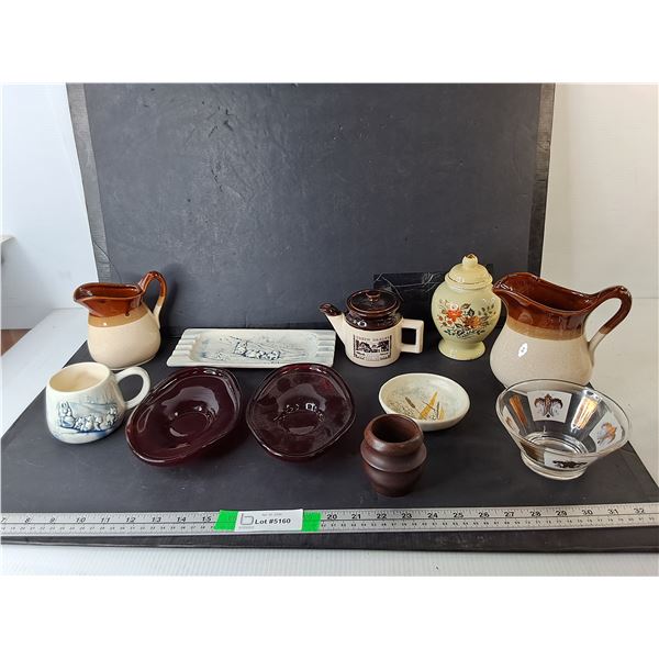 Creamers, Ruby Red Glass Bowls, Inuit Style Tray & Mug, Misc.