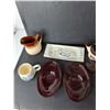 Image 3 : Creamers, Ruby Red Glass Bowls, Inuit Style Tray & Mug, Misc.