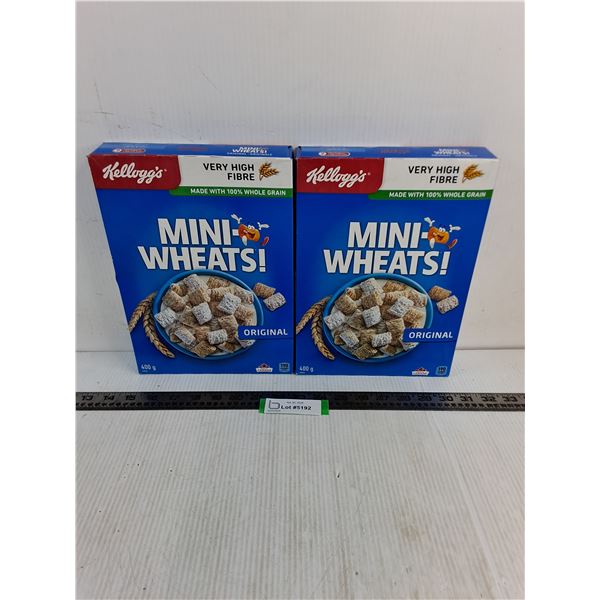 (2) Sealed 400g Boxes of Kellogg's Mini-Wheats