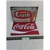 Image 1 : (2) Metal 8" x 12" Soft Drinks Sign (Orange Crush & Coca-Cola)