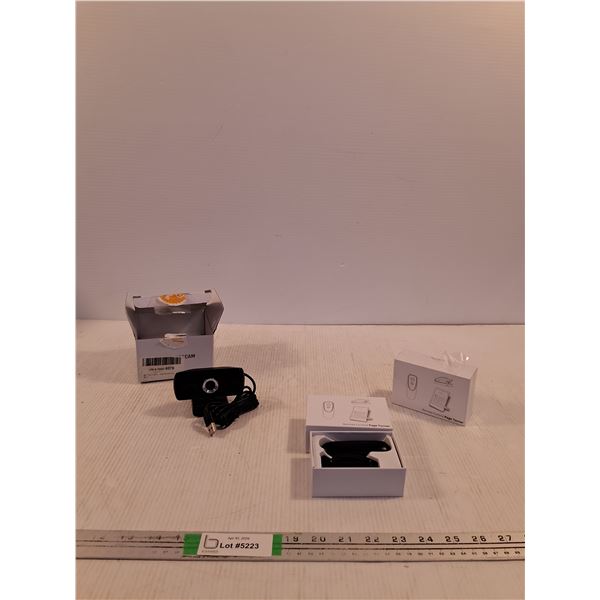 (2) remote Control Page Turners, HD USB Webcam ( as is)