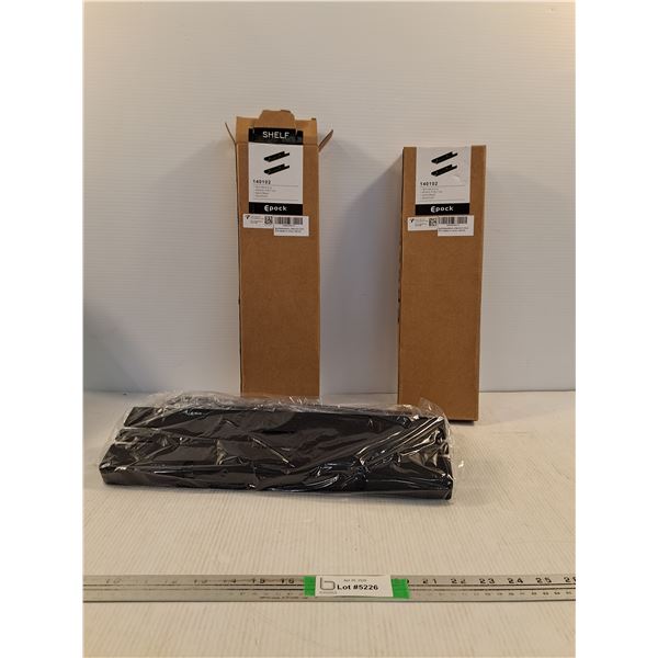 (4) Black Aluminum Shelf Brackets 16"x2"x2"