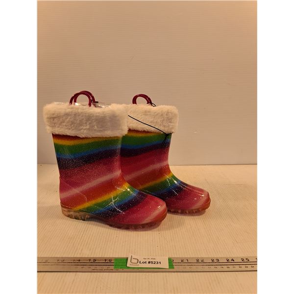 Kids Euxterra Rainbow Insulated Rain Boots 9.5" (NIB)