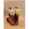 Image 4 : Kids Euxterra Rainbow Insulated Rain Boots 9.5" (NIB)