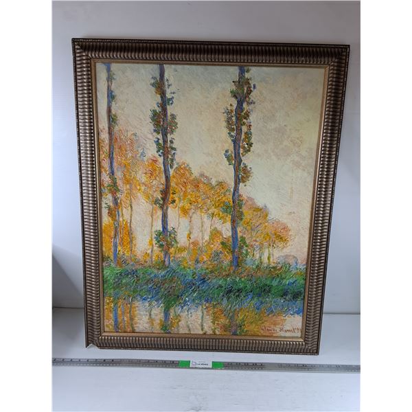*Wood Framed Textured Wall Art Print - Some Damage - 36" x 29" - PICK UP ONLY