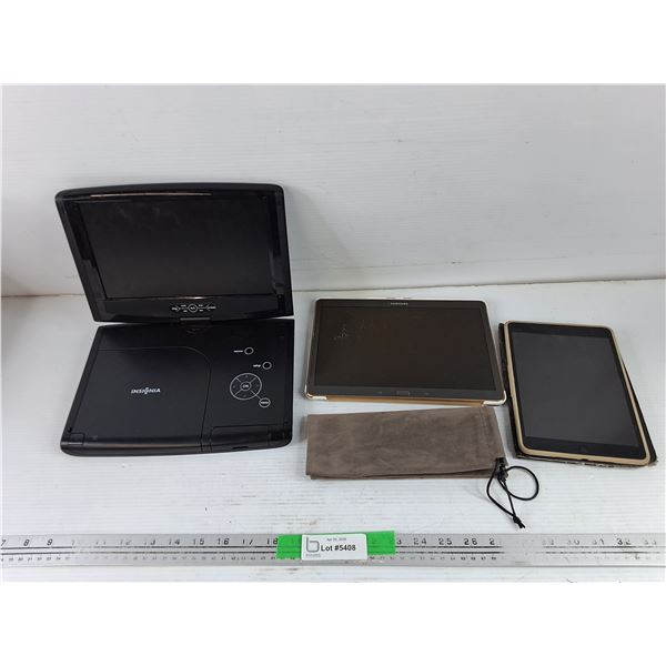 Insignia DVD Player, Samsung Tablet & Apple iPad - As Is