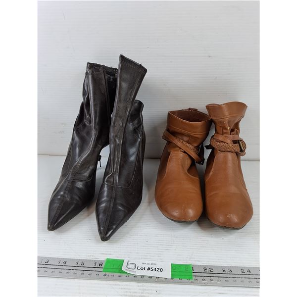 (2) Pairs of Woman's Ankle Boots - Size 9