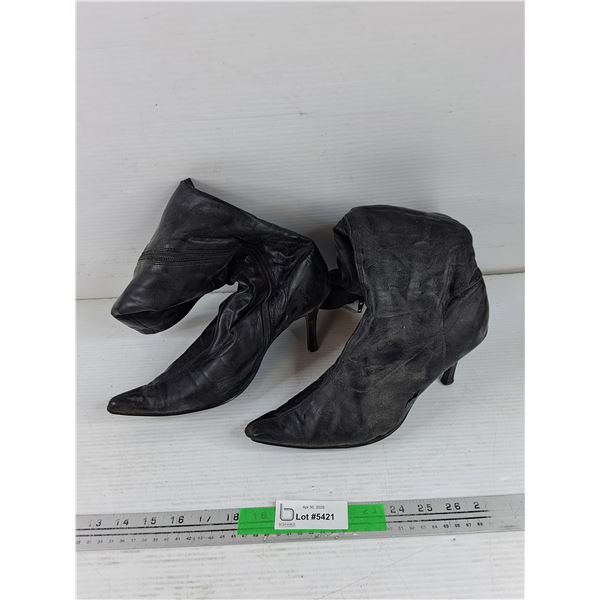 Faux Leather Woman's Tall Boots - Size 9