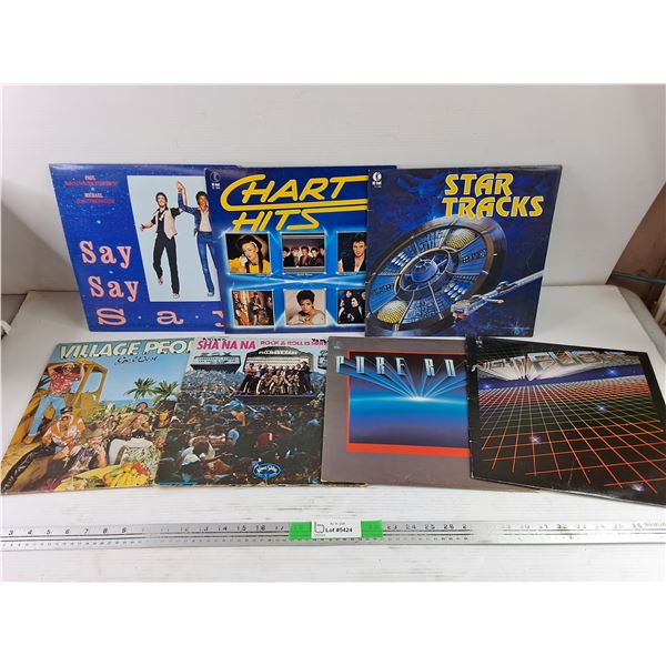 Assorted Vinyl Records - Star Tracks, Village People, Chart Hits, Misc