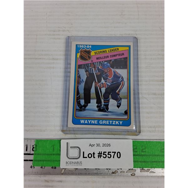 1983/84 NHL Wayne Gretzky Oilers Hockey Card - CANNOT AUTHENTICATE