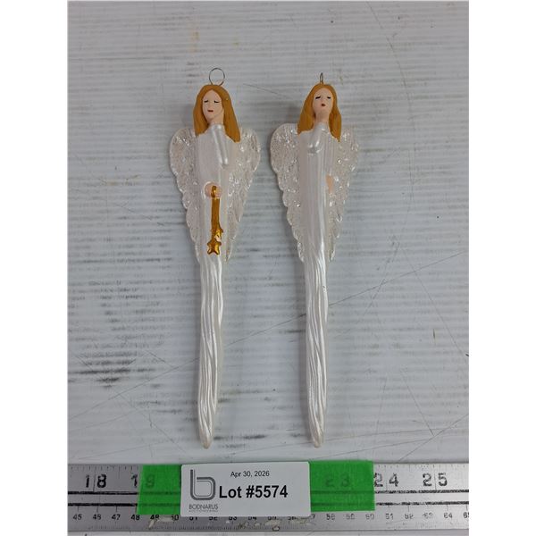 (2) Porcelain Angel Ornaments