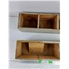 Image 2 : (2) Antique Wooden Garage Storage Boxes 19" x 5" x 6"