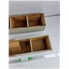 Image 3 : (2) Antique Wooden Garage Storage Boxes 19" x 5" x 6"
