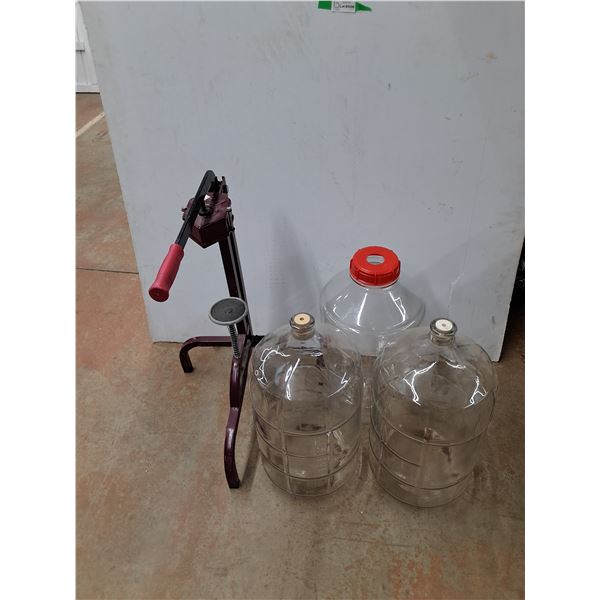 *Excelvin Bottle Capper, (2) Glass & (1) Plastic 23L Carboys - PICKUP ONLY