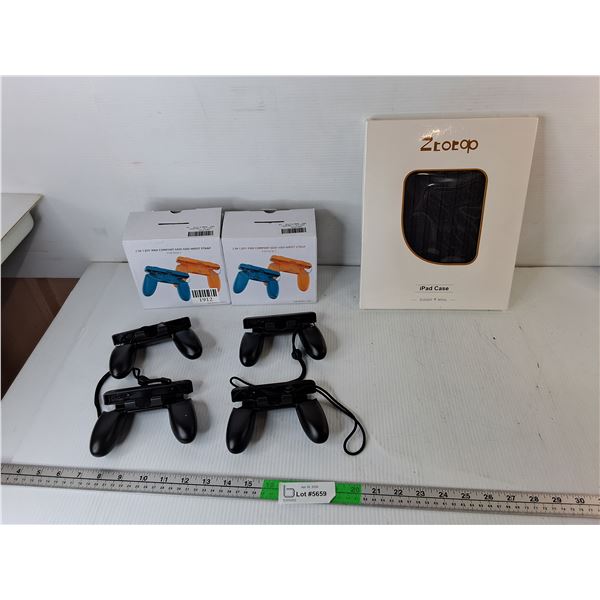 Case for Ipad Air 12.9"- Sealed, (4) Joy-Pad Grip and Wrist Straps-NIB