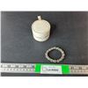 Image 1 : Decorative Silver Colored Bracelet & Jewelry Box