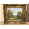 Image 1 : OIL ON CANVAS PAINTING, C. FREEMAN, WOOD FRAME, 35-1/2" X 31-1/2"