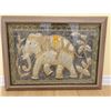 Image 1 : FRAMED ELEPHANT ARTWORK, 35" X 26"
