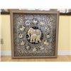 Image 1 : FRAMED ELEPHANT ARTWORK, 37" X 37"