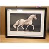 Image 1 : LOT OF 2 FRAMED "CHEVAL BLANC" PRINTS, NUMBERED 142/1247 & 144/1247, 36" X 27"