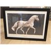 Image 1 : LOT OF 4 FRAMED "CHEVAL BLANC" PRINTS, NUMBERED, 33-1/2" X 24-1/2"