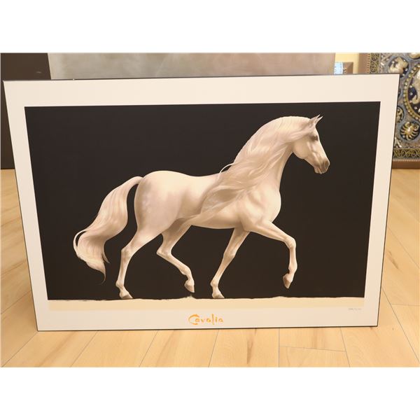 LAMINATED "CHEVAL BLANC" SILKSCREEN, NUMBERED, 29-1/2" X 24-1/2"