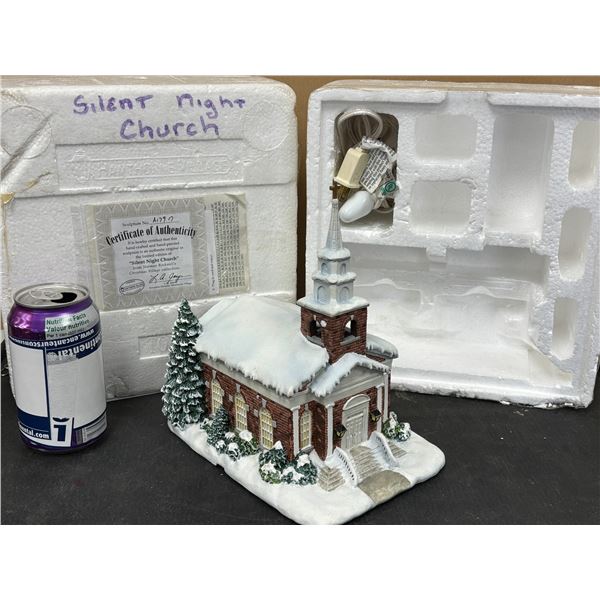 HAWTHORN VILLAGE "SILENT NIGHT CHURCH" NORMAN ROCKWELL (WITH LIGHT)
