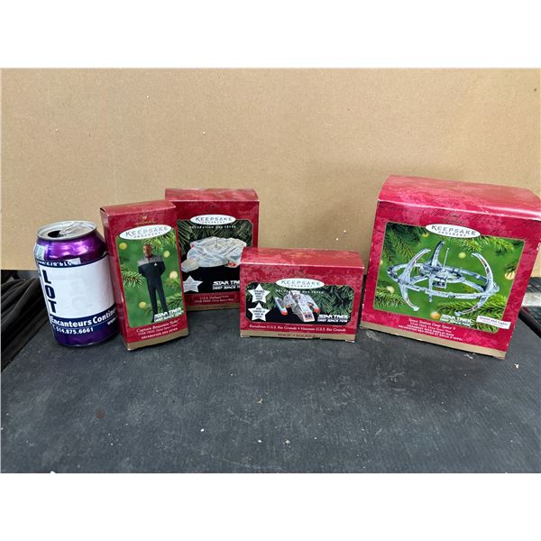 LOT OF 4 STAR TREK "DEEP SPACE NINE" CHRISTMAS ORNAMENTS