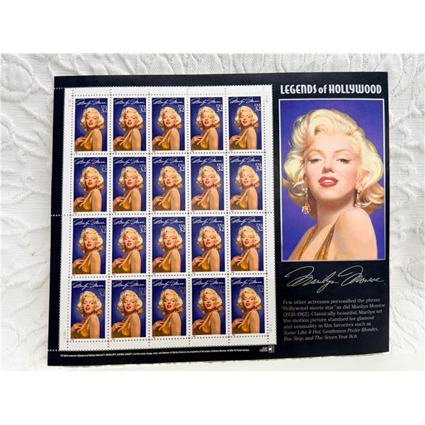 MARILYN MONROE COMMEMORATIVE STAMPS ISSUED BY THE UNITED STATES POSTAL SERVICE