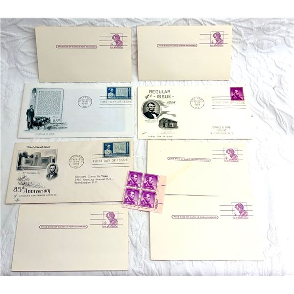 VINTAGE UNITED STATES FIRST DAY COVERS AND POSTAL STATIONERY FEATURING HISTORICAL THEMES