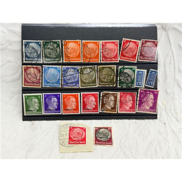 ANTIQUE HISTORICAL GERMAN POSTAGE STAMPS FROM THE "DEUTSCHES REICH" ERA